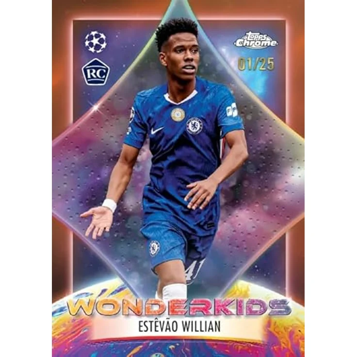 Topps 2025/26 Chrome UEFA Club Competitions Hobby Box, Sammelkarten mit hochwertigen Karten, garantierten Autogrammen und seltenen Refractors – Bild 3