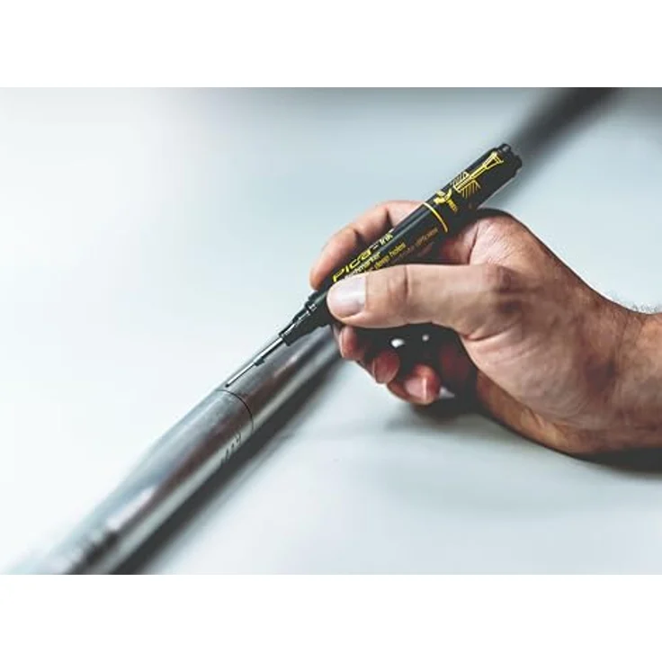 Pica PICA Ink Tieflochmarker 150/46/SB, schwarzer Filzstift mit selbstnachstellender Edelstahl-Teleskopspitze und permanenter Tinte – Bild 2