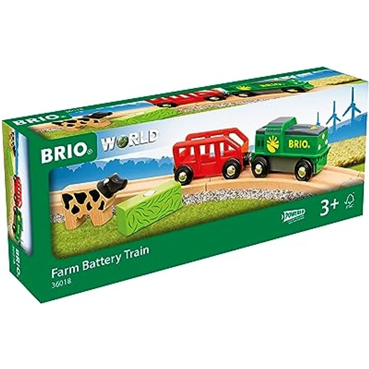 BRIO® Bauernhof Batterie-Zug, Spielzug-Eisenbahn mit Antipp-Funktion und Magnetkupplung, FSC®-zertifiziert – Bild 3