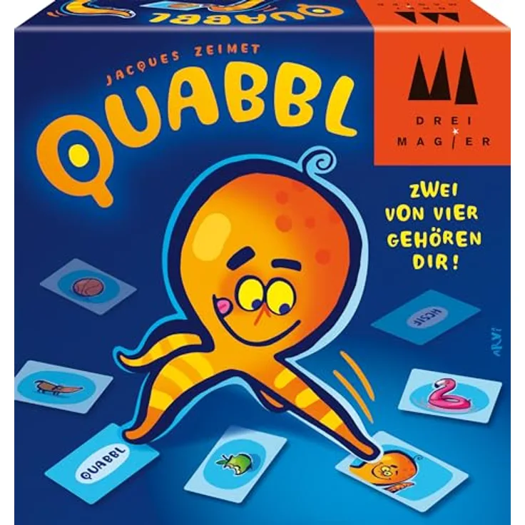 Schmidt Spiele 40898 Quabbl, DREI Magier Kartenspiel, Wörter rückwärts lesen, 2-6 Spieler, ab 8 Jahren