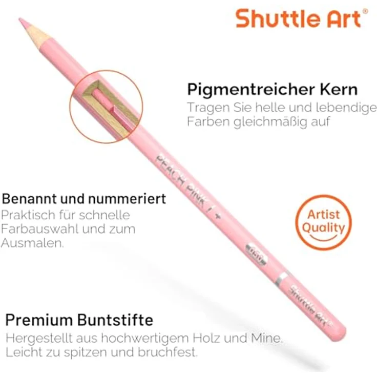 Shuttle Art Pastell Buntstifte Set, 60 hochpigmentierte Macaron Farbstifte, bruchfest und nummeriert, ideal für Erwachsene und Kinder – Bild 3