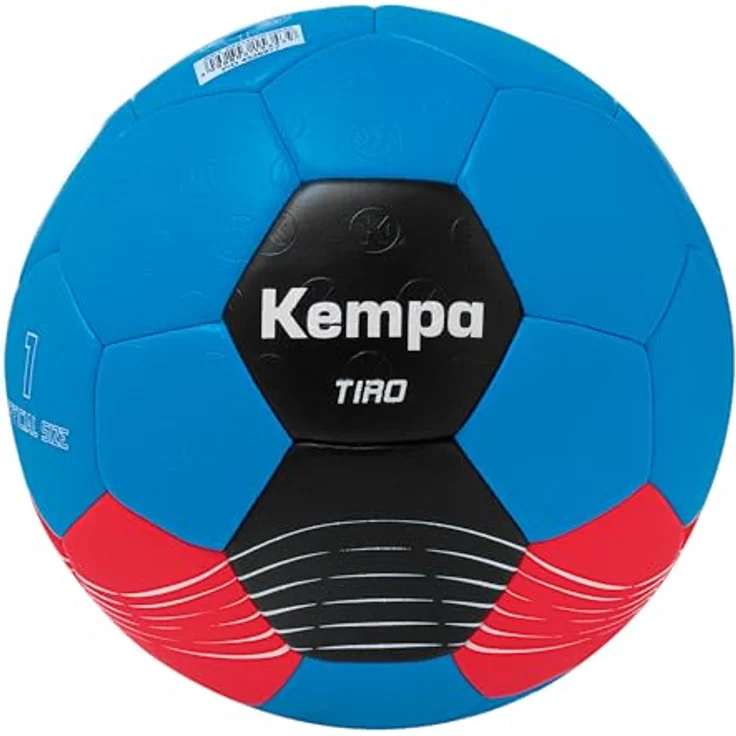 Kempa Tiro Handball, Spiel- und Trainingsball für Kinder, optimaler Grip, kempablau/rot, Größe 1 – Bild 1