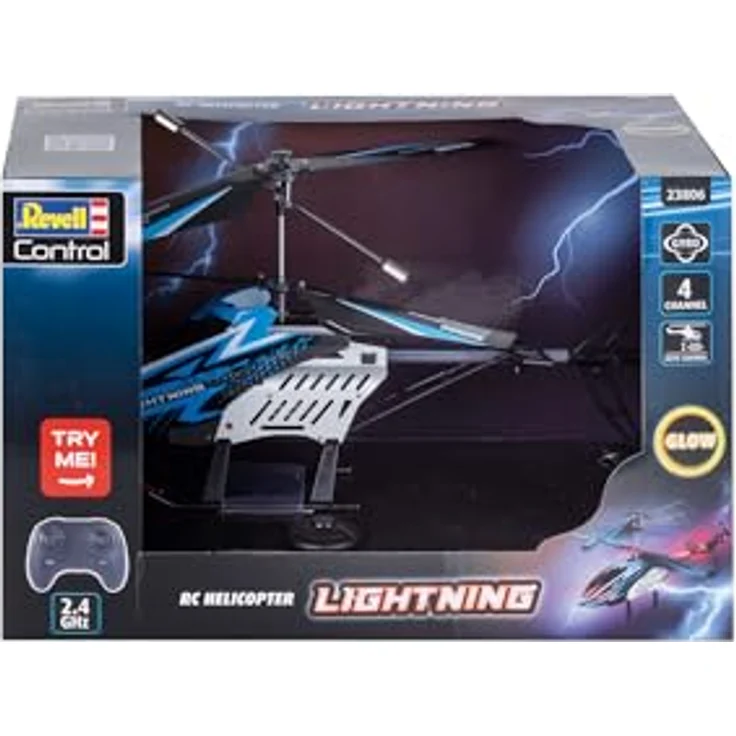Revell RC Helicopter Lightning, ferngesteuertes Modell mit beleuchtetem Leitwerk, robustem Metallgehäuse und Höhenmesser – Bild 2