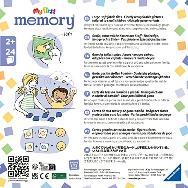 Ravensburger - 20998 - My first memory® Plüsch - Das klassische Gedächtnisspiel mit 24 Stoff-Karten und süßen Tierkindern, Spielzeug ab 2 Jahre – Bild 4