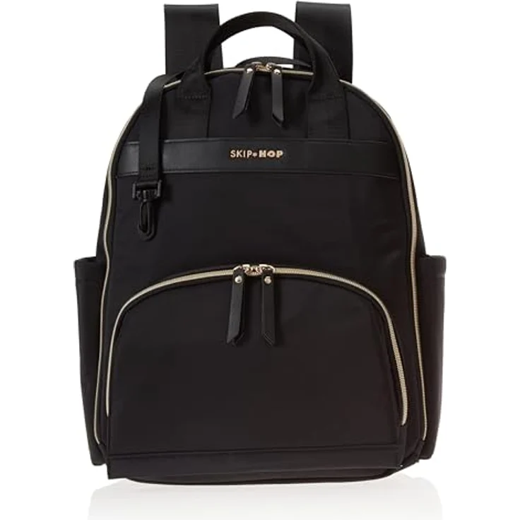Skip Hop Envi Luxe Eco Wickelrucksack, schwarz, nachhaltig aus recycelten Materialien, 10 Taschen und Fächer, leicht zugängliches Fach für Feuchttücher – Bild 1