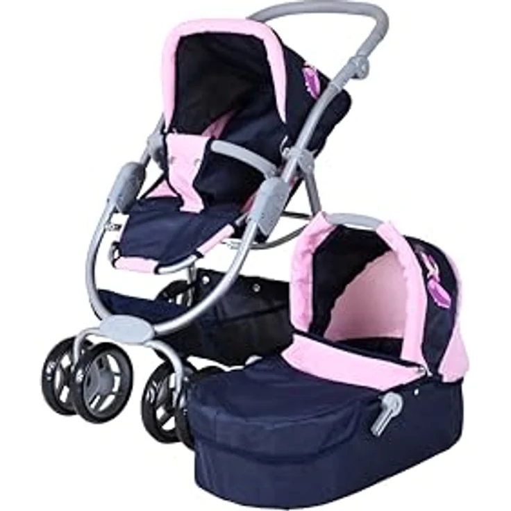Knorrtoys® Kombi-Puppenwagen Coco, mit Baby-Wannenaufsatz und Sportsitz, höhenverstellbarer Schieber, princess blue – Bild 10
