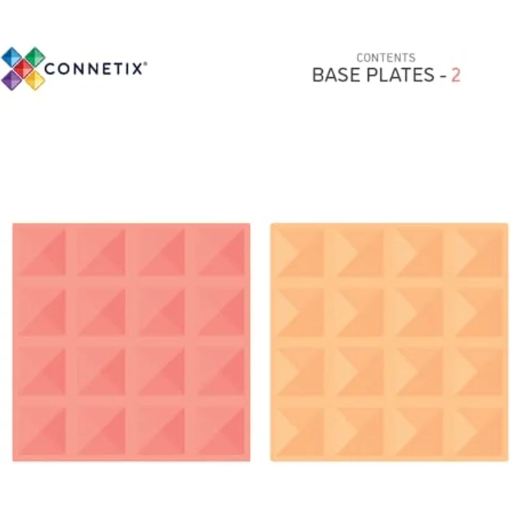 Connetix Pastel Lemon & Peach Basisplatten pädagogische Magnetspielbausteine, (Open Play, 2 Teile), ab 3 Jahren – Bild 6