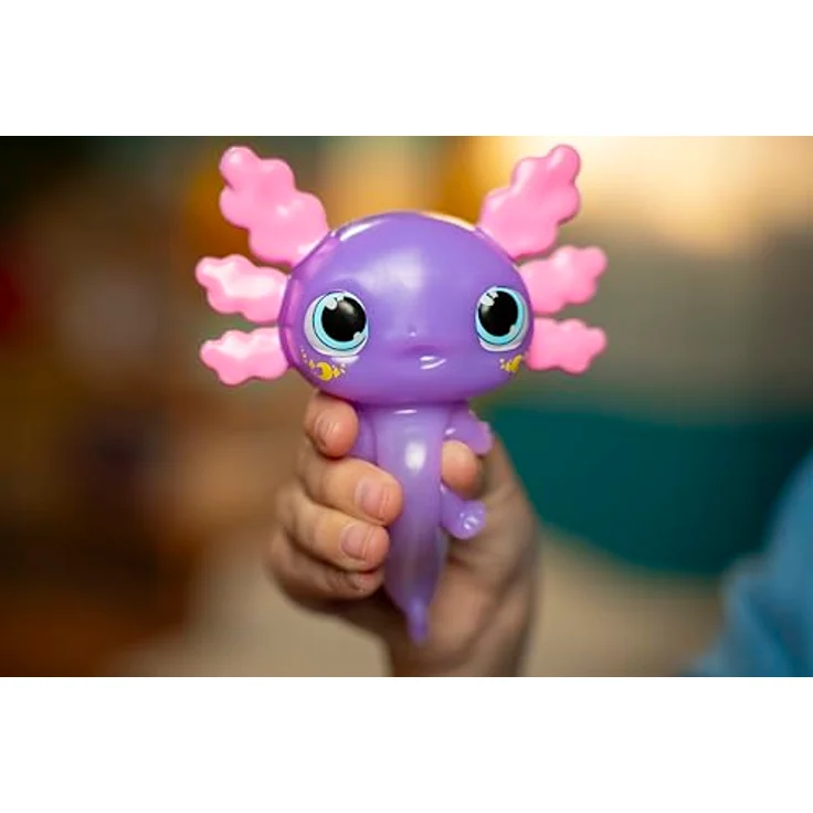 Animagic Let’s Glo Axolotl – Elektronisches Hundekuscheltier in Lila Pastell, schwimmend und leuchtend im Wasser, für Kinder ab 4 Jahren mit sensorischem Spiel und taktilem Erlebnis – Bild 3