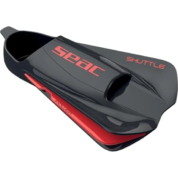 Seac Unisex-Shuttle Schwimmflossen aus 100 % Silikon, kurz, für Kraft- oder Cardio-Training, Schwarz/Rot, Größe 42/43 – Bild 1