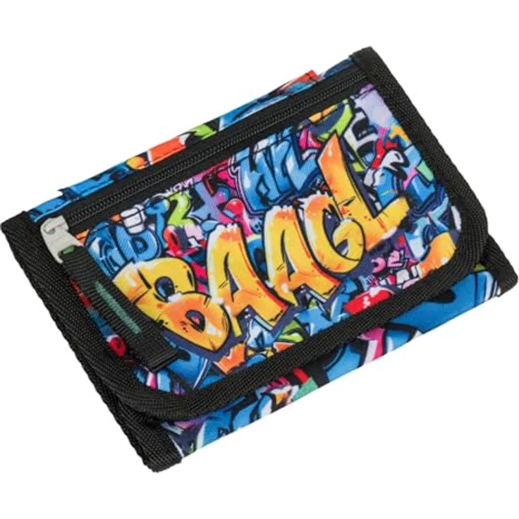 Baagl Brustbeutel Kinder - Mini Geldbörse für Jungen mit Kordel, Polyester, Design Skatepark, 14,5 x 8,5 cm – Bild 1