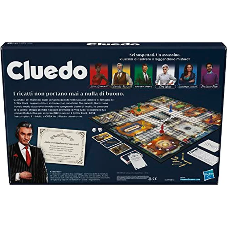 Hasbro Gaming Cluedo Classico Refresh, Mysteriums- und Ermittlungsspiel für Kinder ab 8 Jahren, 2-6 Spieler, mit verbesserten Spielkomponenten – Bild 3
