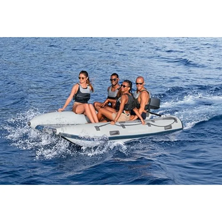 Bestway Hydro Force Beacon Elite, aufblasbares Schlauchboot (335 cm, 1 Pers.), katamaranförmig, durchstichfest, mit Aluminium-Bank und Ruder – Bild 3