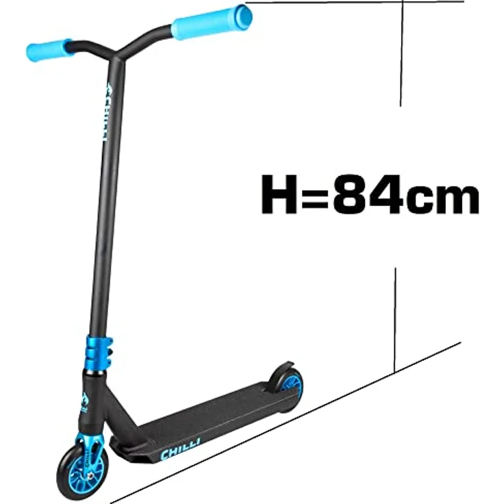 Chilli Stuntscooter Chilli Pro Reaper Stunt-scooter Wave Blau + Fantic26 Griptape - Stunt-scooter für Kinder ab 8 Jahre, 110mm Alu Core Wheels, ABEC 9 Bearings, 3,8 kg, Blau – Bild 3