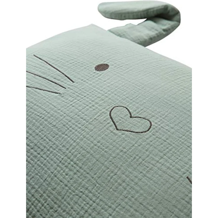 Vertbaudet Baby Bettbezug,Green Rabbit mit Musselin grün 80X120 – Bild 4