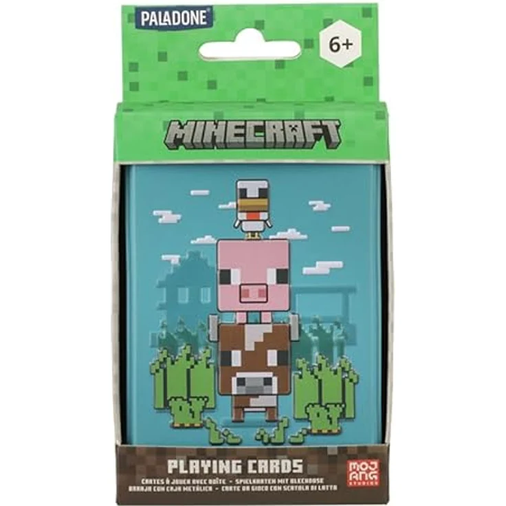 Paladone Minecraft Offiziell lizenzierte Tierspielkarten Dose - Gamer Geschenkset, 52 Karten, Aufbewahrungsdose, Standard Deck - für Jungen und Mädchen – Bild 5