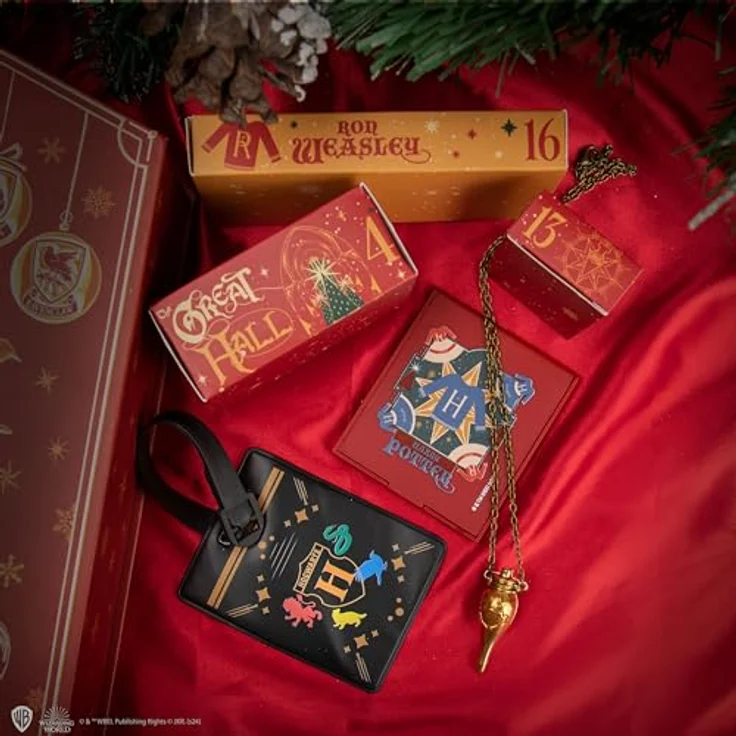 Cinereplicas - Harry Potter Deluxe Adventskalender 2024 - Offizielle Lizenz, Hardcover-Box mit Hogwarts-Häuser-Cover und exklusiven Geschenken – Bild 5