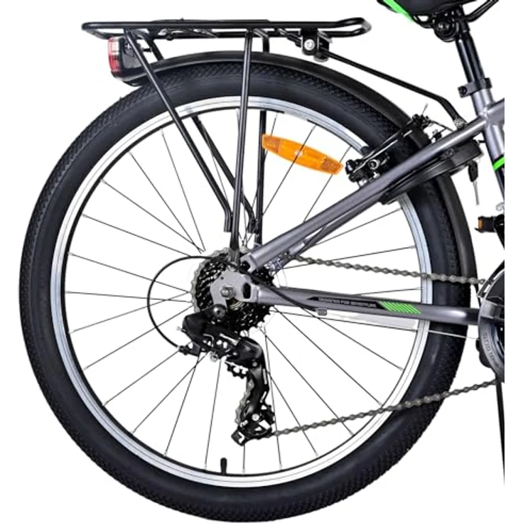 Volare Kinderfahrrad Cross 24 Zoll für Jungen in Grau, 18 Gänge – Bild 3