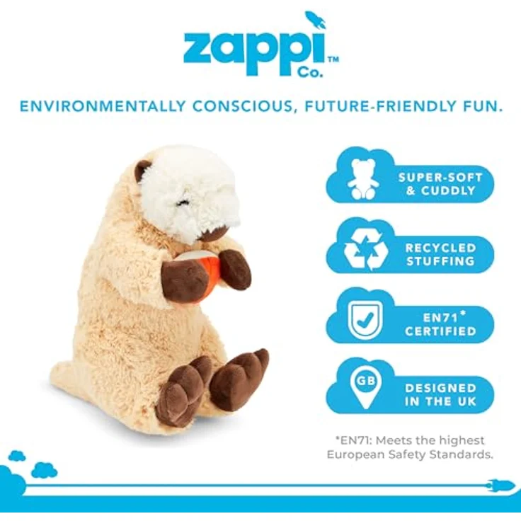 Zappi Co Seeotter Plüschtier, kuschelweiches großes Stofftier für Kinder, schadstofffrei und waschbar bei 40 Grad – Bild 2