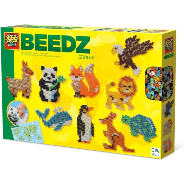 SES Bügelperlen SES Creative Bügelperlen - Tiere aus aller Welt, bunt, Ø 5mm, PVC-frei