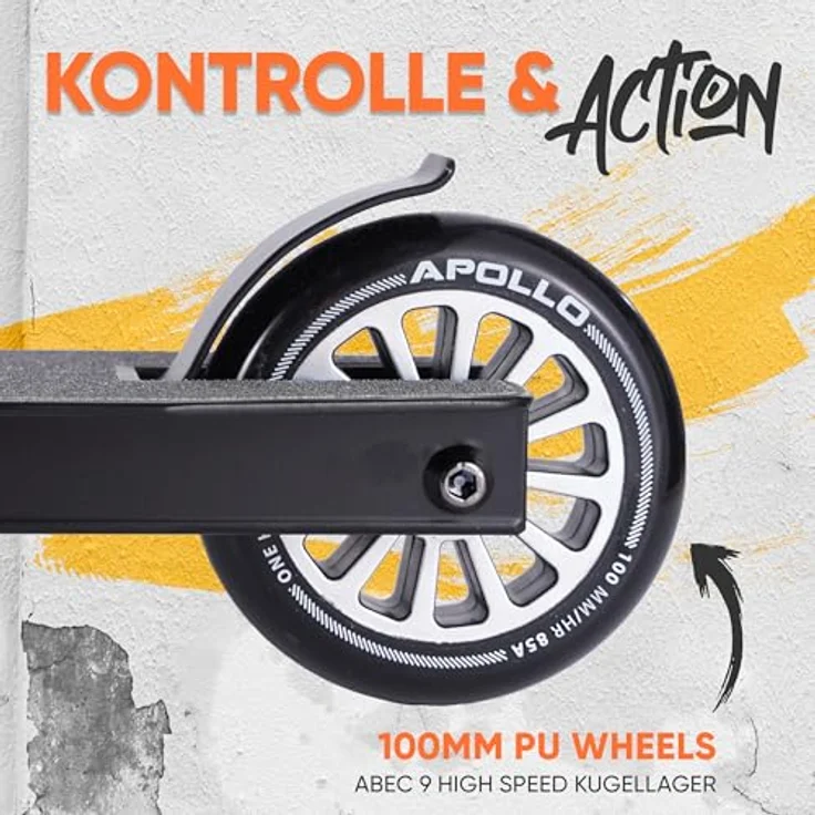 Apollo Stuntscooter Gravity, Fun-Kickscooter für Kinder und Teenager, hohe Belastbarkeit bis 100kg, strapazierfähiges Aluminium, rutschfestes Deck – Bild 3