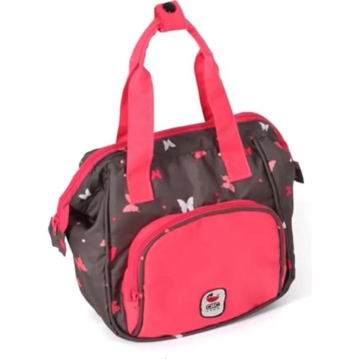 Bayer Chic 2000 Puppen-Wickeltasche Butterfly, moderne Wickeltasche für Puppenzubehör, Koralle, mit großem Stauraum und Reißverschluss