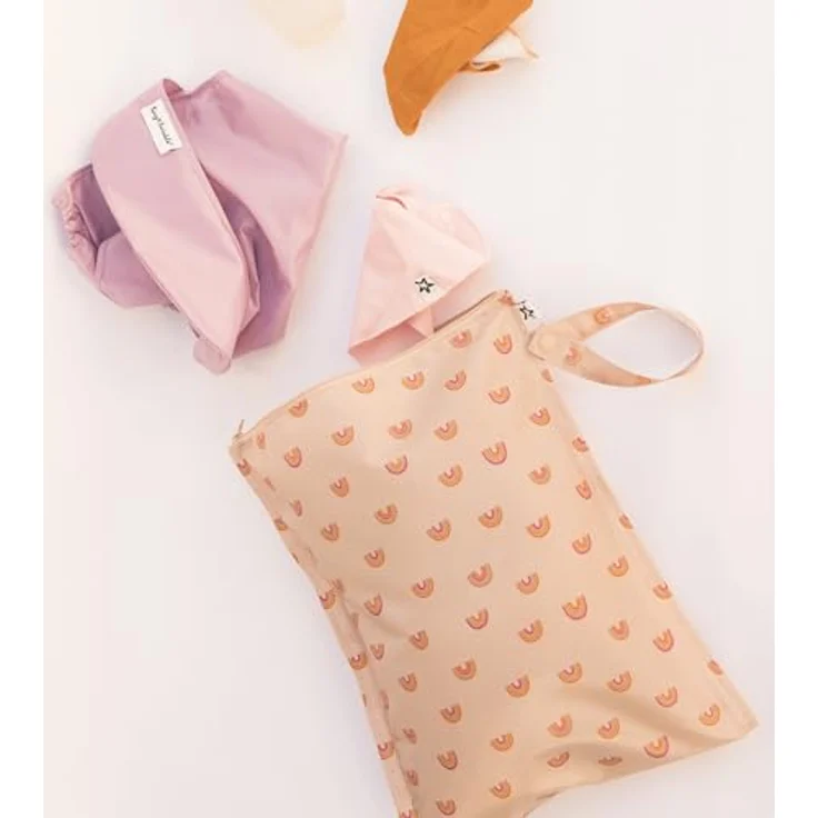 Tiny Twinkle wasserdichte Nass-Tasche, 2er Pack wiederverwendbare Aufbewahrung für nasse Badebekleidung und Windeln, Boho Regenbogen – Bild 4