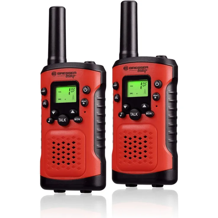 BRESSER junior Walkie Talkie 2er-Set, hohe Reichweite bis zu 6 km, rot
