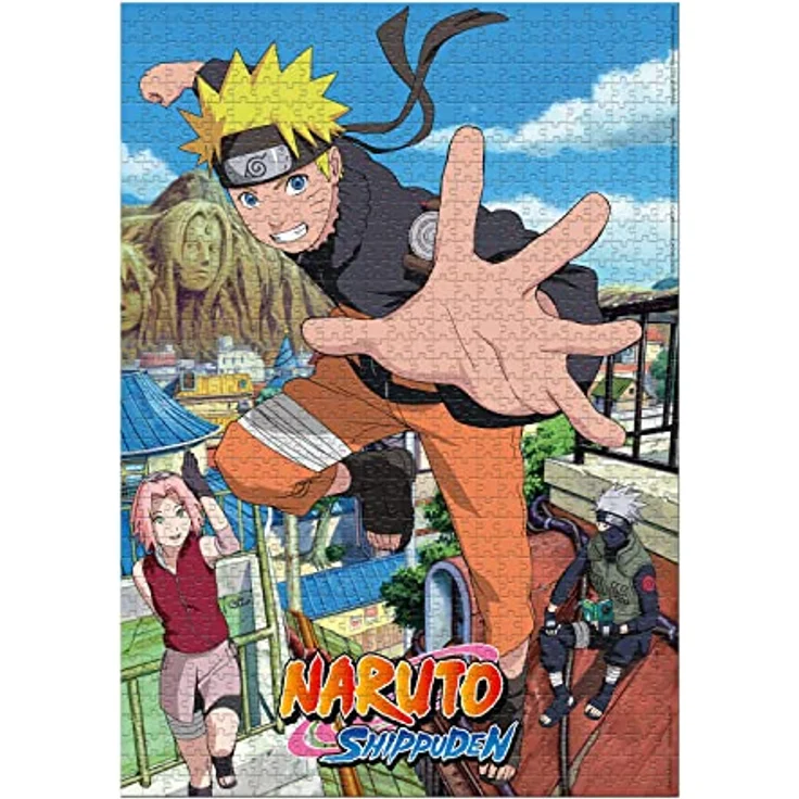 Winning Moves Naruto Shippuden Retorno a Konoha Puzzle, 1000 Teile, Mehrfarbig, 665 x 500 mm – Bild 1