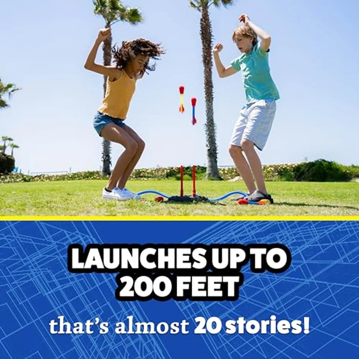 Stomp Rocket Original Dueling Rockets, 4 Raketen und Spielzeug Startrampe – Outdoor Raketenspielzeug Geschenk für Jungen und Mädchen ab 5 Jahren – Outdoor-Spiele mit Freunden im Garten & Parks – Bild 4