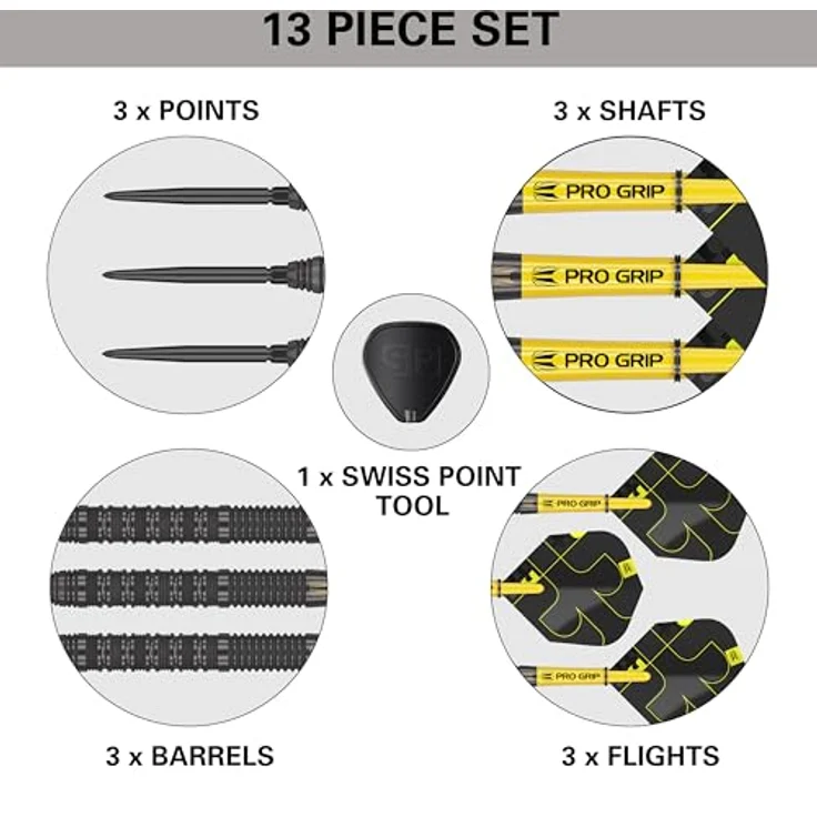 Target Darts Bolide Void 01, Darts Set mit 22G 90% Wolfram, schwarzem Swiss Point System und Pro Grip Shafts – Bild 5