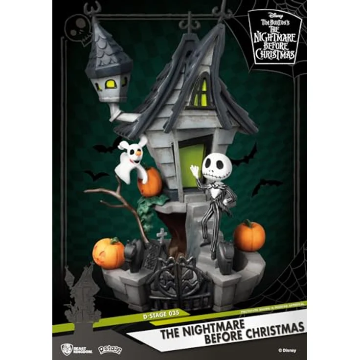 Beast Kingdom Diorama Statue Jack Skellington mit Zero, 15 cm, detailreiche Sammelfigur – Bild 3