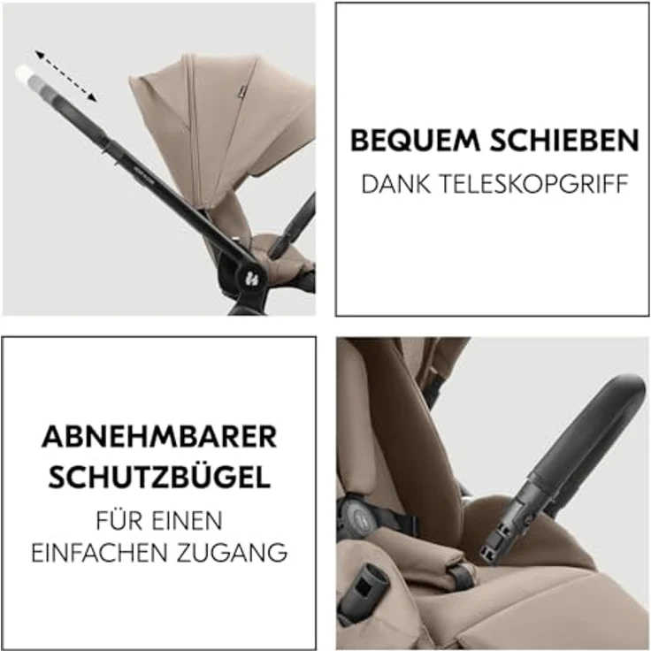 Hauck Kombi-Kinderwagen Move N Care Set - inkl. Babywanne und Sportsitz - Mocha mit Gratis Mobilitätsgarantie – Bild 4