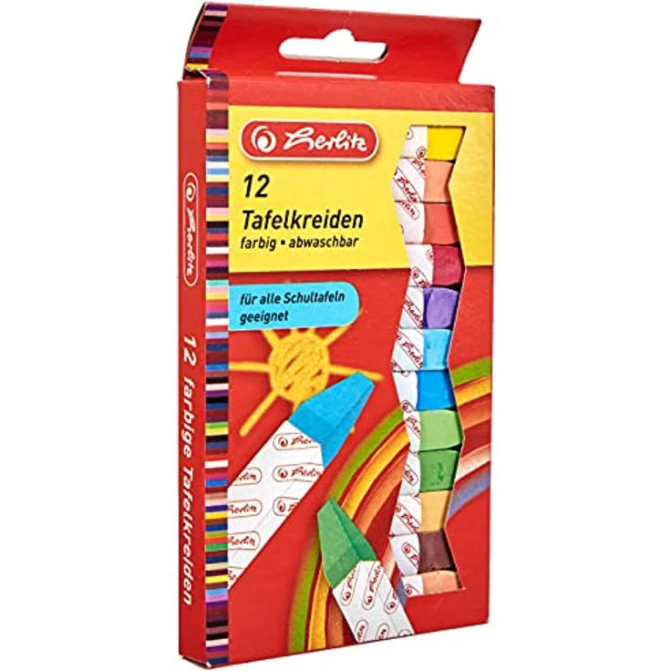 Herlitz Tafelkreide, 12 Stück in Hängepackung, farbig sortiert – Bild 1
