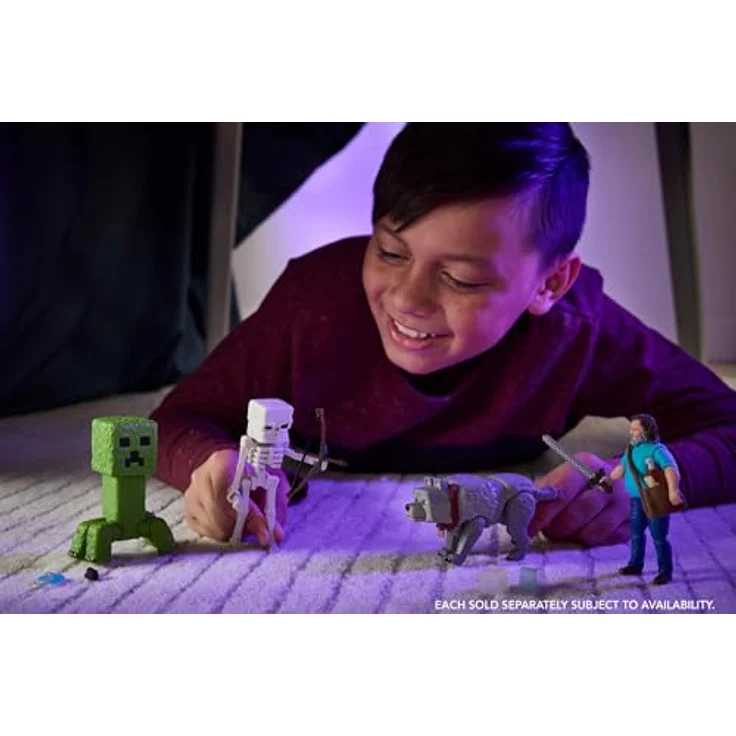 Mattel Minecraft Actionfigur- und Zubehörset, Skelett, 10 cm große bewegliche Sammelfigur mit Pfeil und Bogen, inspiriert von Ein Minecraft Film, Mehrfarbig – Bild 2