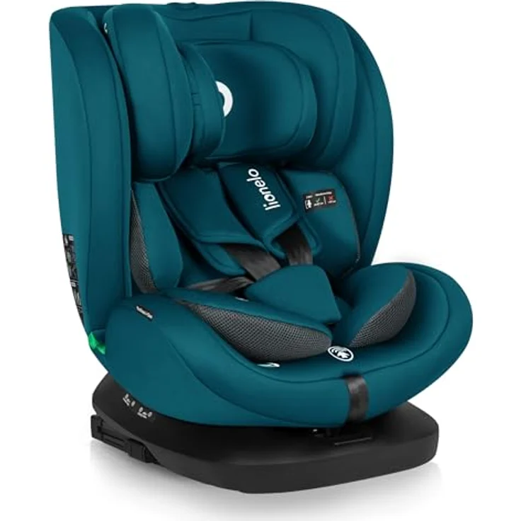 lionelo Autokindersitz BASTIAAN I-SIZE, i-Size / Isofix + Top Tether, ab Geburt bis 12 Jahre, 0-36 kg (Set) - Anthrazit – Bild 3