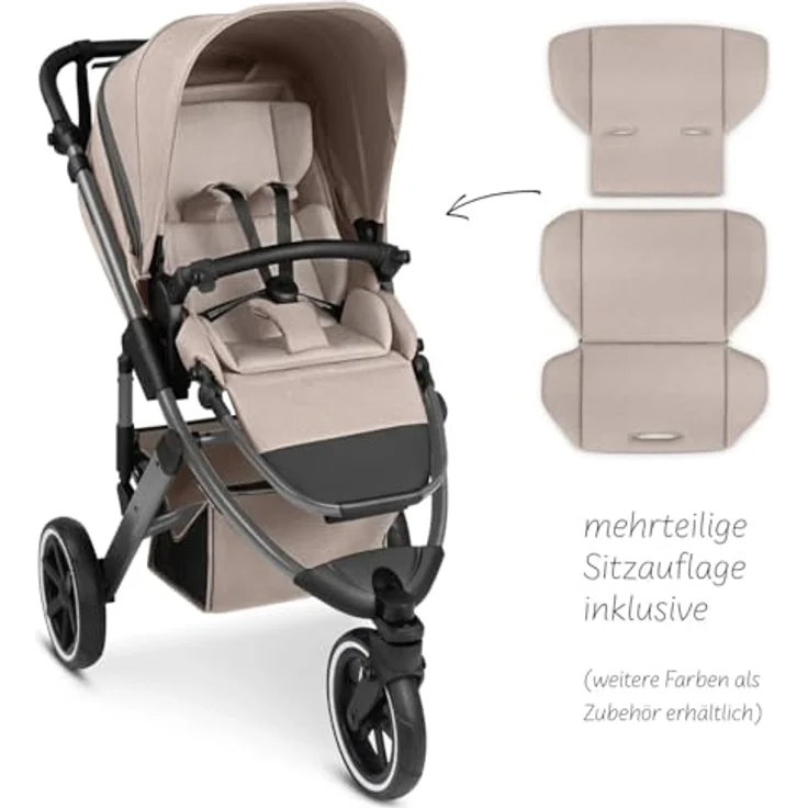 ABC Design Sportbuggy Salsa 5 Run, Kinderwagen mit Luftreifen und 5-Punkt-Gurtsystem, Camel – Bild 7
