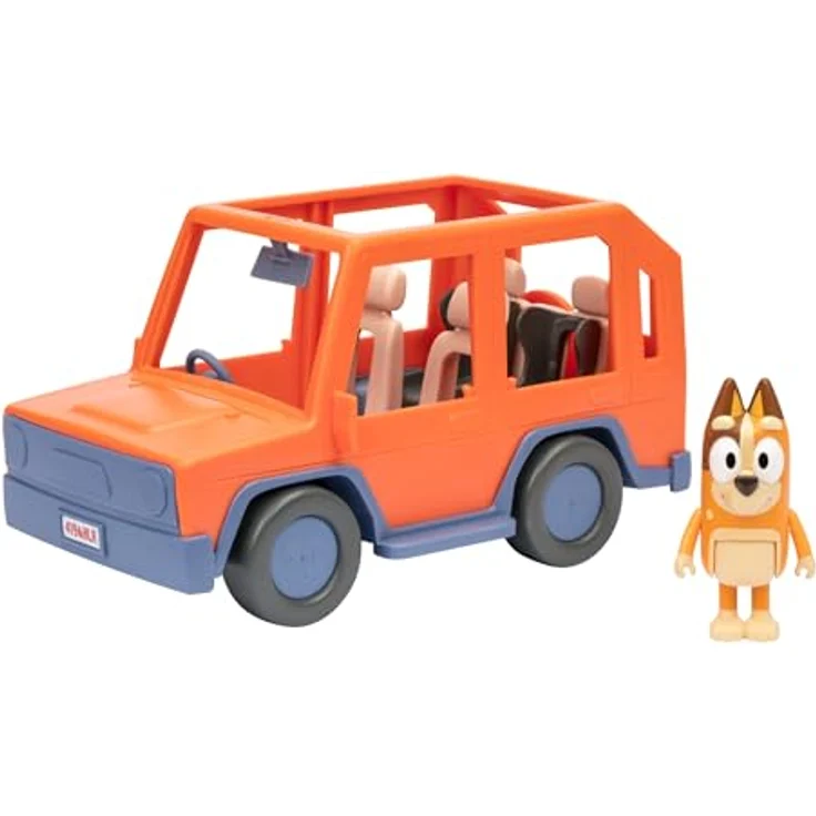 Moose Spielzeug-Auto Bluey S11 4WD Familienauto, offenes Verdeck, Platz für 4 Figuren, inkl. Urlaubs-Chilli-Figur – Bild 1