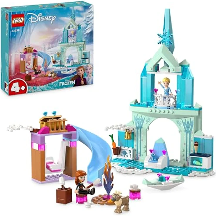 LEGO Disney Frozen Elsas Eispalast, Eiskönigin-Schloss-Spielzeug mit Prinzessin ELSA und Anna Puppen, Plus 2 Tierfiguren, tolles Geschenk für 4-jährige Mädchen und Jungen 43238 - Preisvergleich – Bild 1