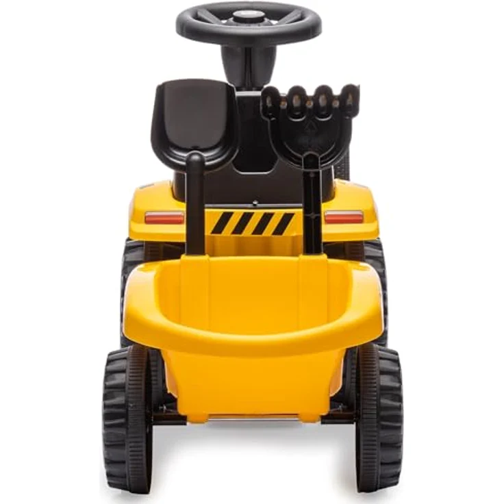 Jamara Rutscher Caterpillar Traktor mit Anhänger gelb, stabil und langlebig für Kinder ab 12 Monaten, maximale Belastbarkeit 25 kg – Bild 6