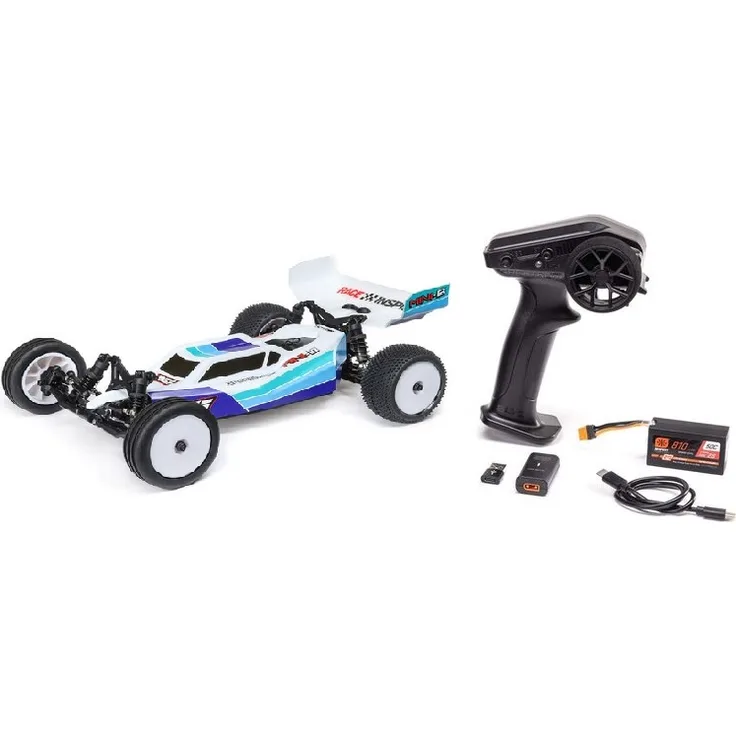 Losi Mini-B 1:16 Buggy Brushless RTR, 2WD mit Mittelmotor-Chassis und stabilem Aluminium-Chassis, blau