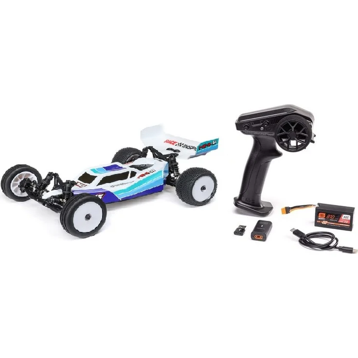 Losi Mini-B 1:16 Buggy Brushless RTR, 2WD mit Mittelmotor-Chassis und stabilem Aluminium-Chassis, blau