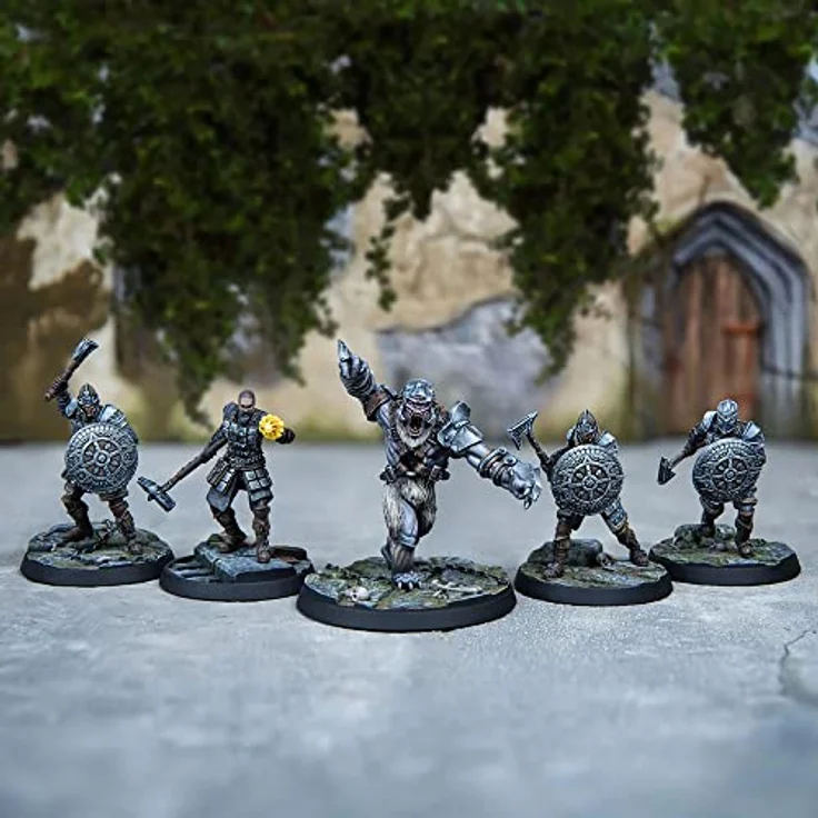 Modiphius The Elder Scrolls: Call To Arms - Dawnguard Core Set, Sammelfiguren mit Isran und gepanzerter Troll-Unterstützung, schwarz – Bild 8