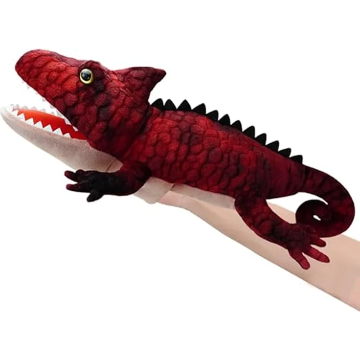LOMTRATS Amphibien-Handpuppen-Set für Kinder, inklusive Frösche, Schlangen und Eidechsen mit beweglichen offenen Mündern, ca. 50 cm, Plüsch, für Geschichtenerzählen und Lehrzwecke – Bild 1