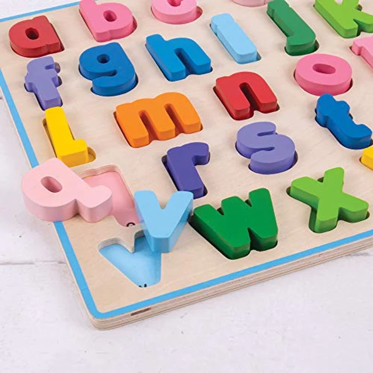 Bigjigs Toys Klobiges ABC-Puzzle (Kleinbuchstaben), pädagogisches Holzspielzeug für Kinder ab 18 Monaten, 26 Teile, 280mm breites Design – Bild 4