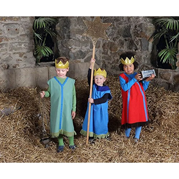 Betzold Könige, 3-tlg. Kinder-Kostüm für Krippenspiel und Rollenspiel, waschbar, Universalgröße 4-7 Jahre, inklusive 3 Königskronen – Bild 3