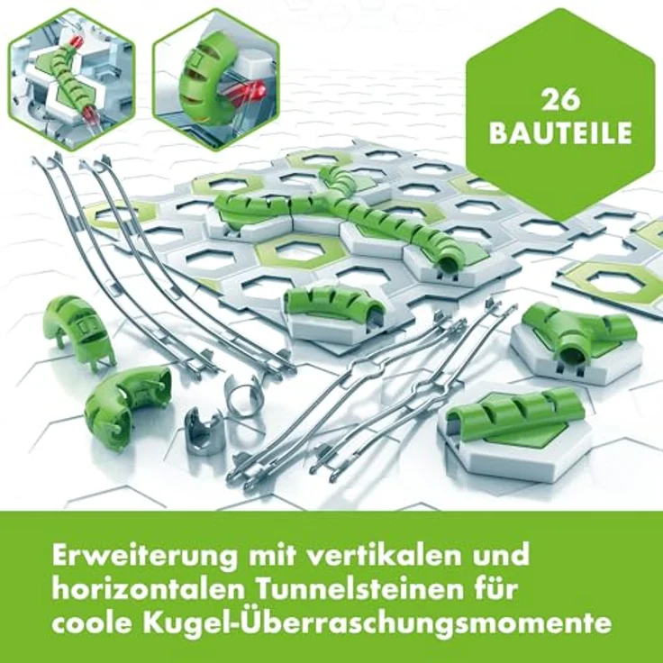 Ravensburger GraviTrax Extension Tunnel - Zubehör für das Kugelbahnsystem. Kombinierbar mit allen GraviTrax Produktlinien, Starter-Sets, Extensions und Elements, Konstruktionsspielzeug ab 8 Jahren – Bild 3