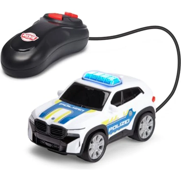 Dickie Toys BMW XM Police Racer 1:36, ferngesteuertes Polizeiauto mit Kabel Fernsteuerung, Lichtfunktion und Try Me, für Kinder ab 3 Jahren – Bild 1