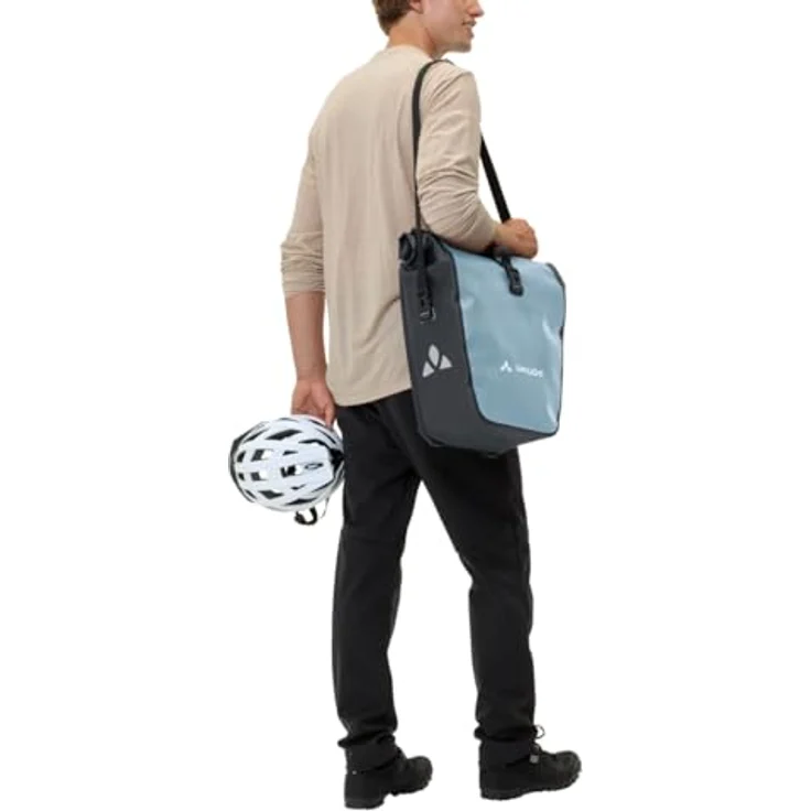 "VAUDE Aqua Back Single recycelt, Hinterradtasche mit wasserdichtem Wickelverschluss, 24 Liter, grün" – Bild 6