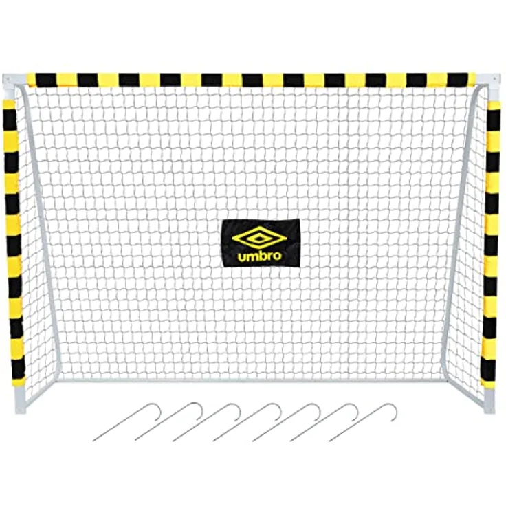 Umbro Fußballtor - 300 x 200 x 90 cm - Metall - Fußball-Trainingsgeräte für alle Altersgruppen - Einfache Montage - Schwarz/Gelb
