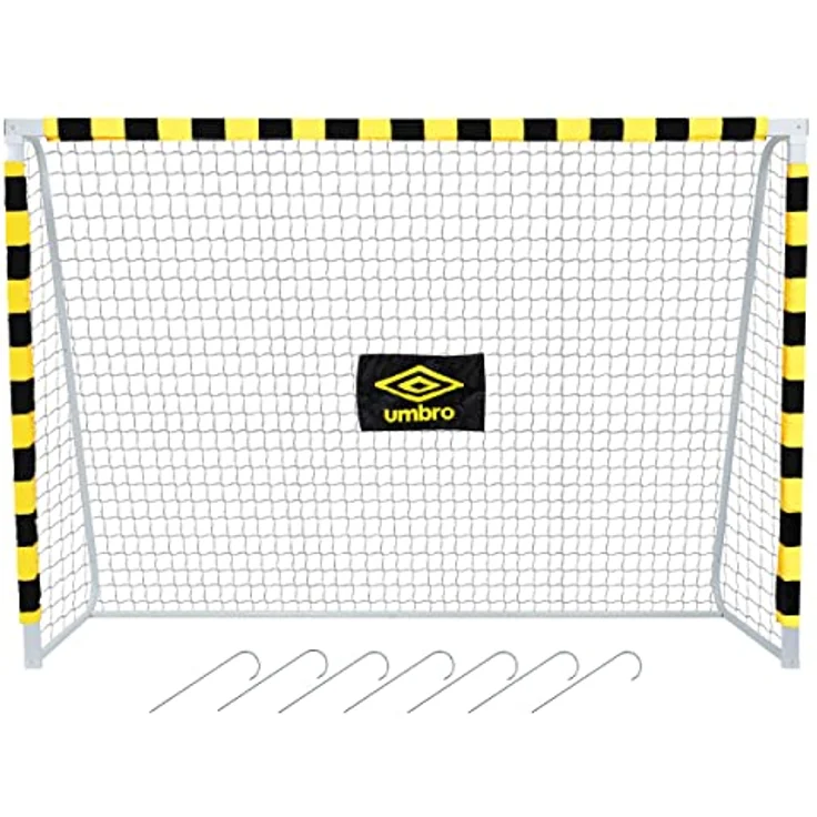 Umbro Fußballtor - 300 x 200 x 90 cm - Metall - Fußball-Trainingsgeräte für alle Altersgruppen - Einfache Montage - Schwarz/Gelb – Bild 1